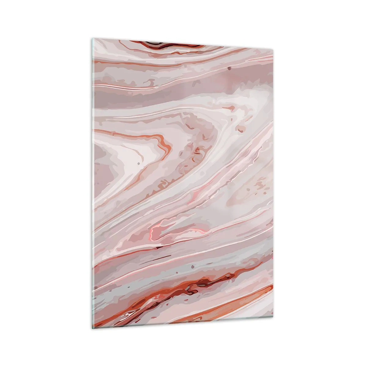 Cuadro sobre vidrio - Impresiones sobre Vidrio - Patrón abstracto en tonos rosa y marrón. - 50x70cm - Rosa líquido - Decoración de pared moderna para salón y dormitorio ARTTOR
