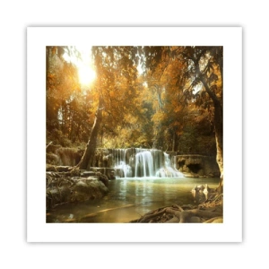 Póster - Una cascada en el parque - 40x40 cm