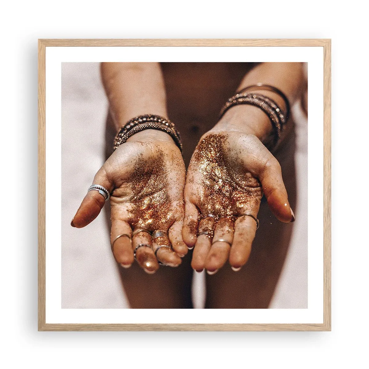 Póster en marco roble claro - Un regalo para ti - 60x60 cm