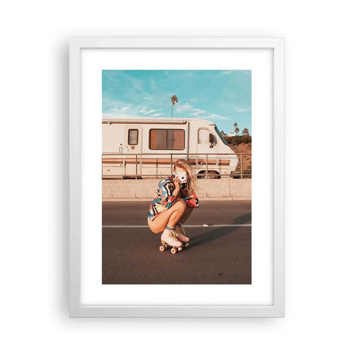 Póster en marco blanco - ¡Sonrían, por favor! - 30x40 cm