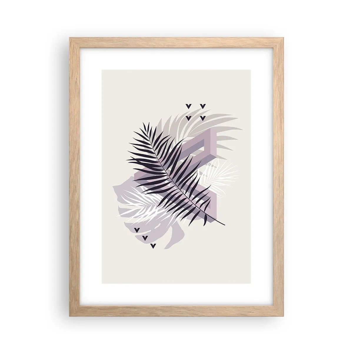 Póster en marco roble claro - La sombra de una sombra - 30x40 cm