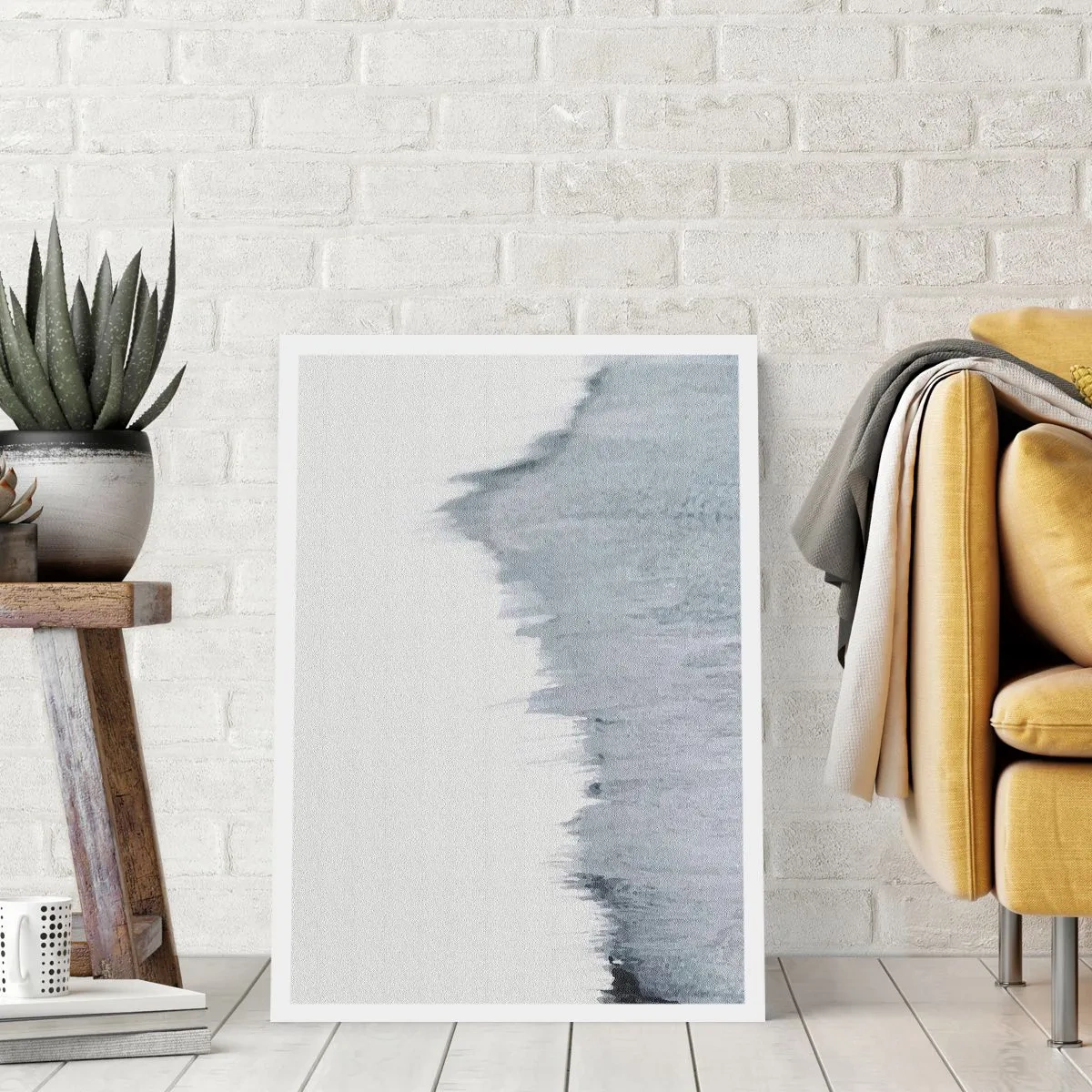 Póster - Una composición abstracta en tonos grises con pinceladas dinámicas. - 50x70cm - Una señal misteriosa - Decoración de pared moderna para salón y dormitorio ARTTOR