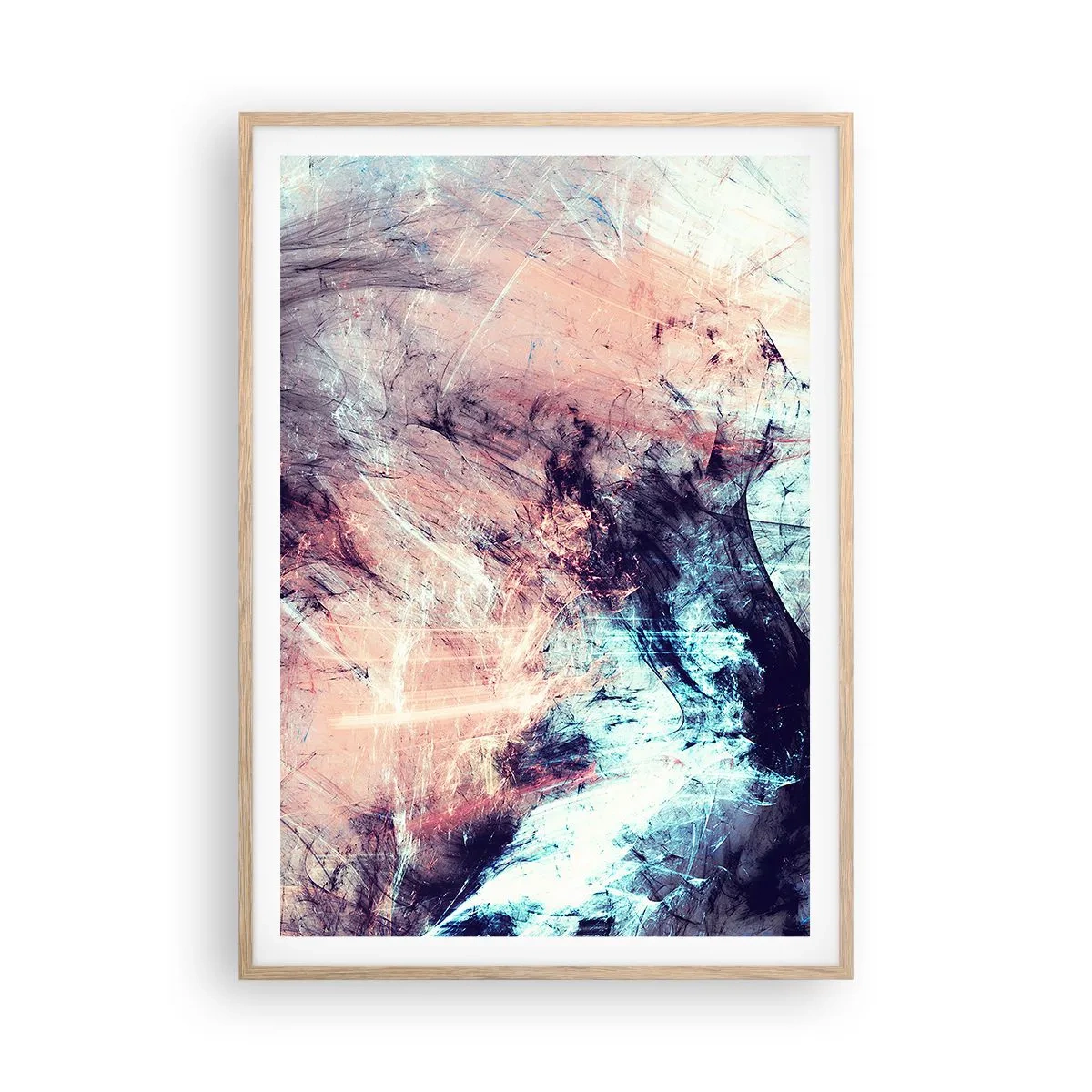 Póster en marco roble claro - Siente el viento - 70x100 cm