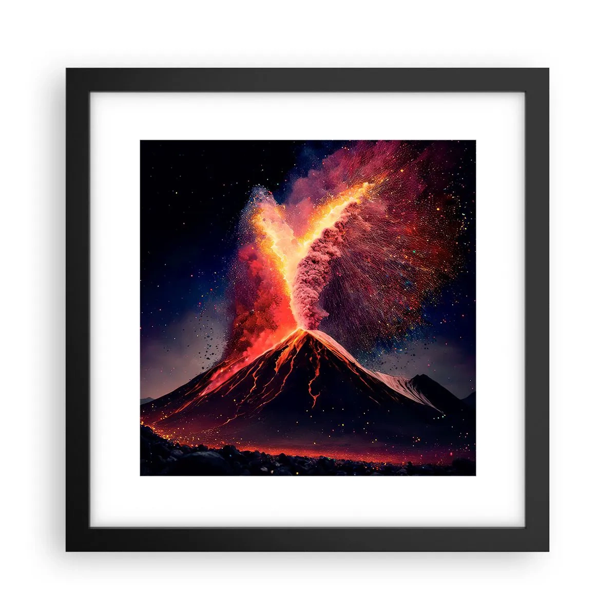 Póster en marco negro - Belleza y horror - 30x30 cm