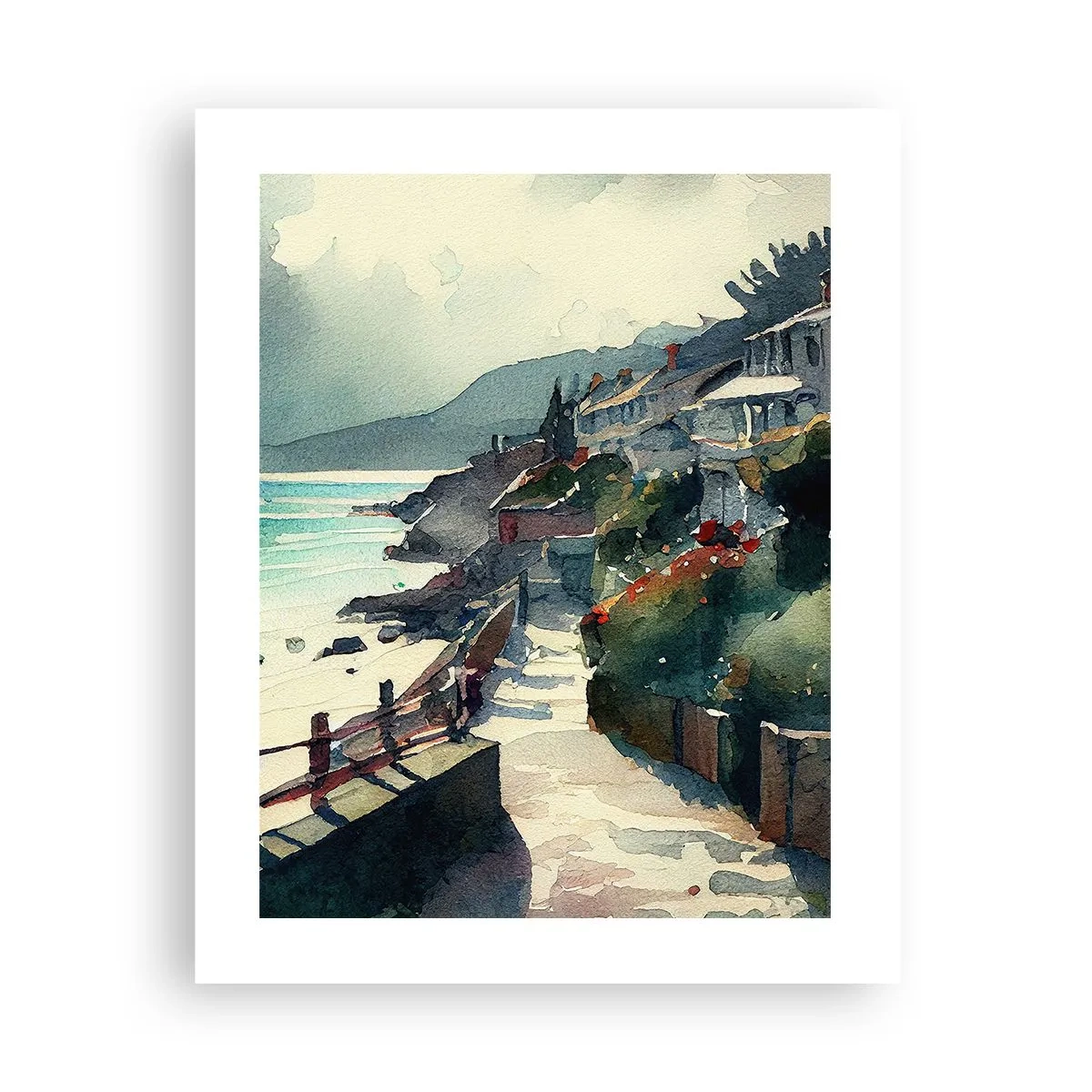 Póster - Ciudad mediterránea - 40x50 cm
