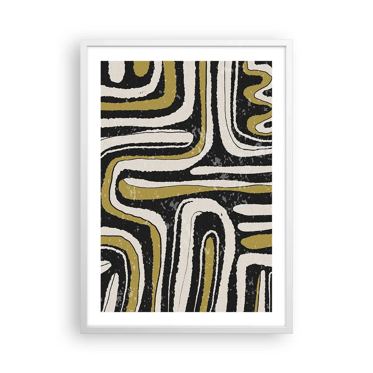 Póster en marco blanco - Composición: tramos y callejones - 50x70 cm