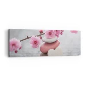Cuadro sobre lienzo - Impresión de Imagen - Felicidad con la flor del cerezo - 90x30 cm
