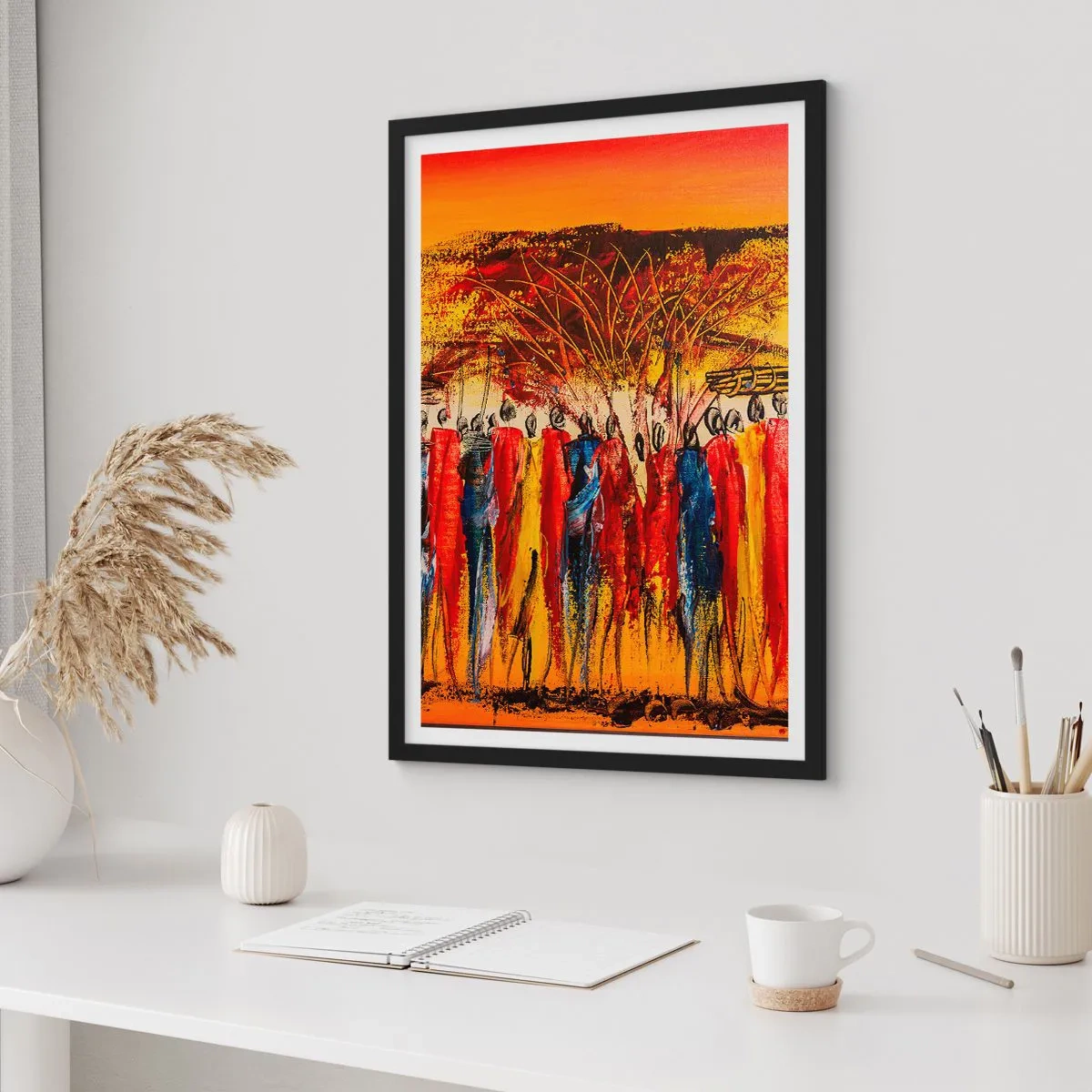 Póster en marco negro - Allí, allí, allí van - 40x50 cm