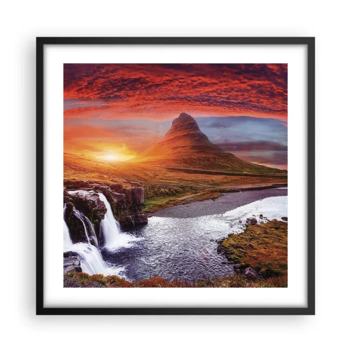 Póster en marco negro - Una vista de la Tierra Media - 50x50 cm
