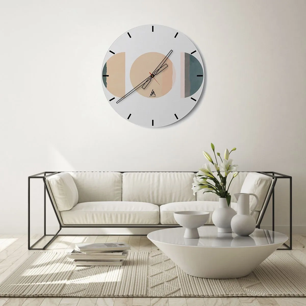 Reloj de pared - Reloj de vidrio - Círculo tras círculo - 30x30 cm
