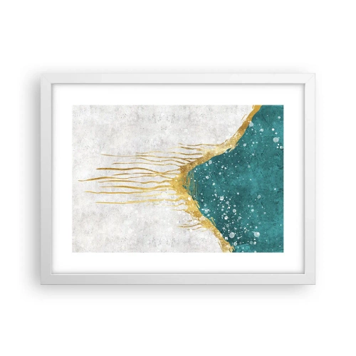 Póster en marco blanco - Marea dorada - 40x30 cm