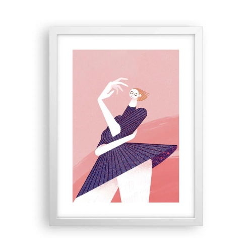 Póster en marco blanco - Cada movimiento es un paso de baile - 30x40 cm