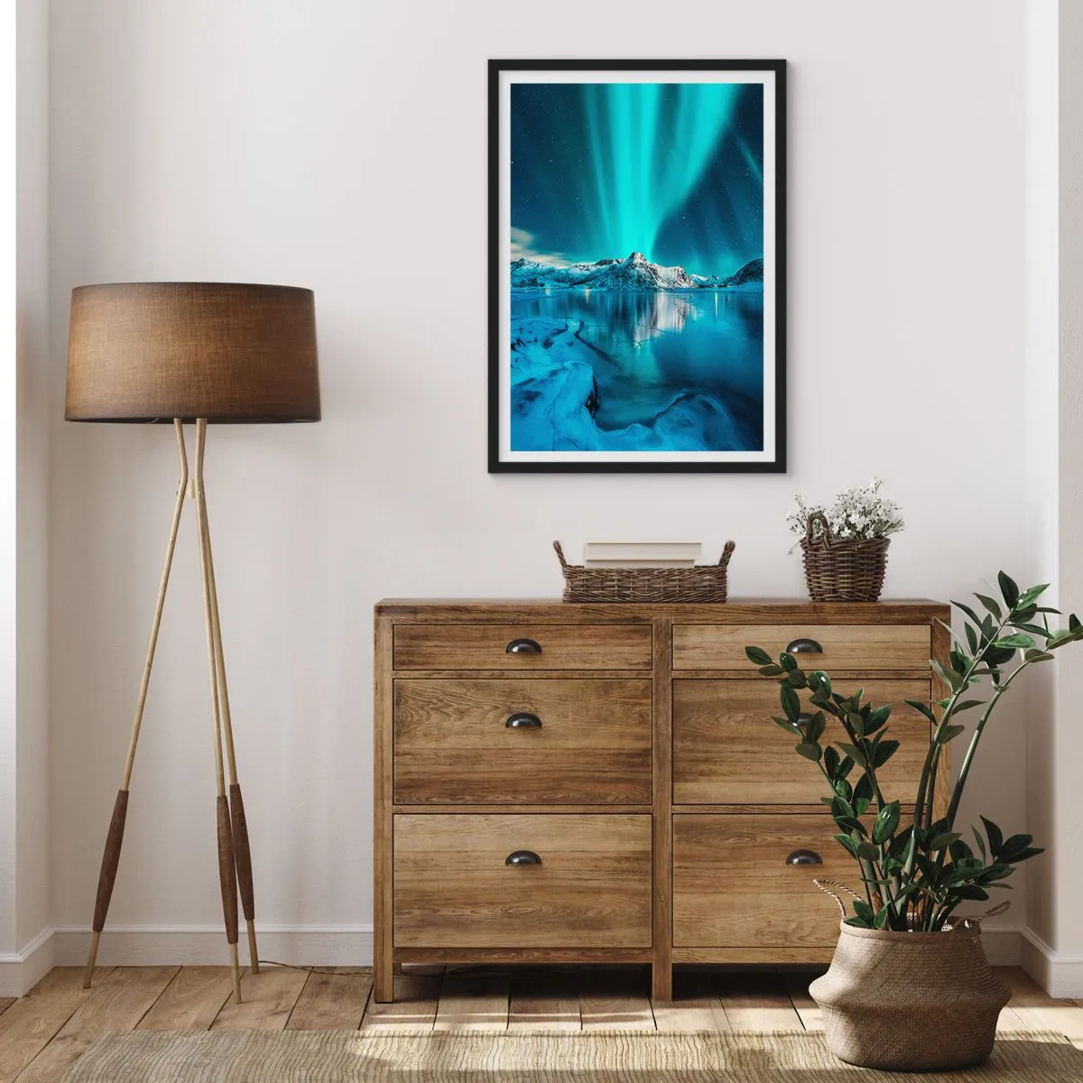 Póster en marco negro - Una noche de luz - 61x91 cm