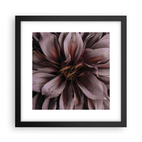 Póster en marco negro - Corazón floral - 30x30 cm