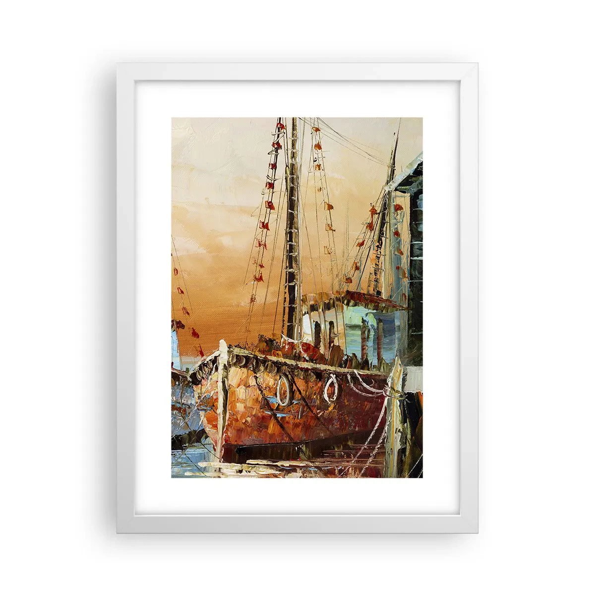 Póster en marco blanco - Regreso pacífico - 30x40 cm