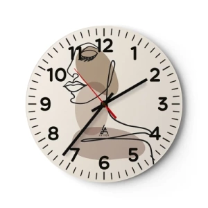 Reloj de pared - Reloj de vidrio - Escucharse a sí misma - 30x30 cm