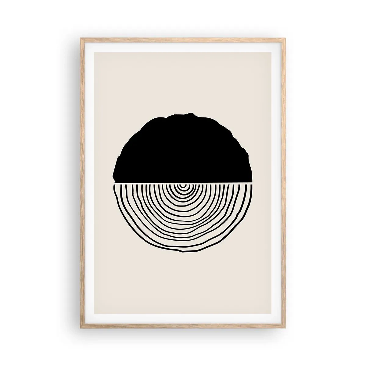 Póster en marco roble claro - Mitad y mitad - 70x100 cm