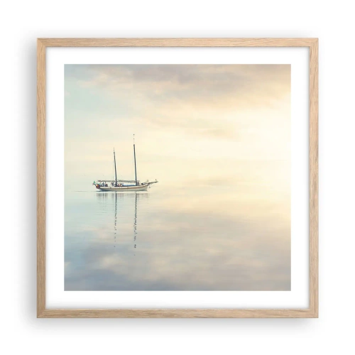 Póster en marco roble claro - En un mar de silencio - 50x50 cm