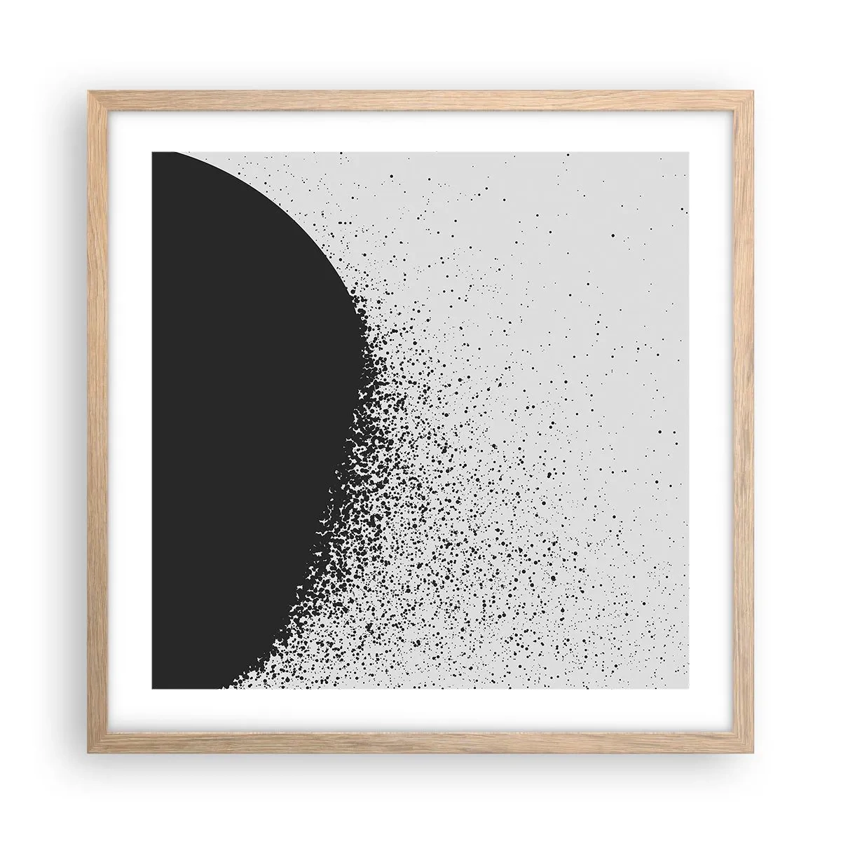 Póster en marco roble claro - El movimiento de las partículas - 50x50 cm