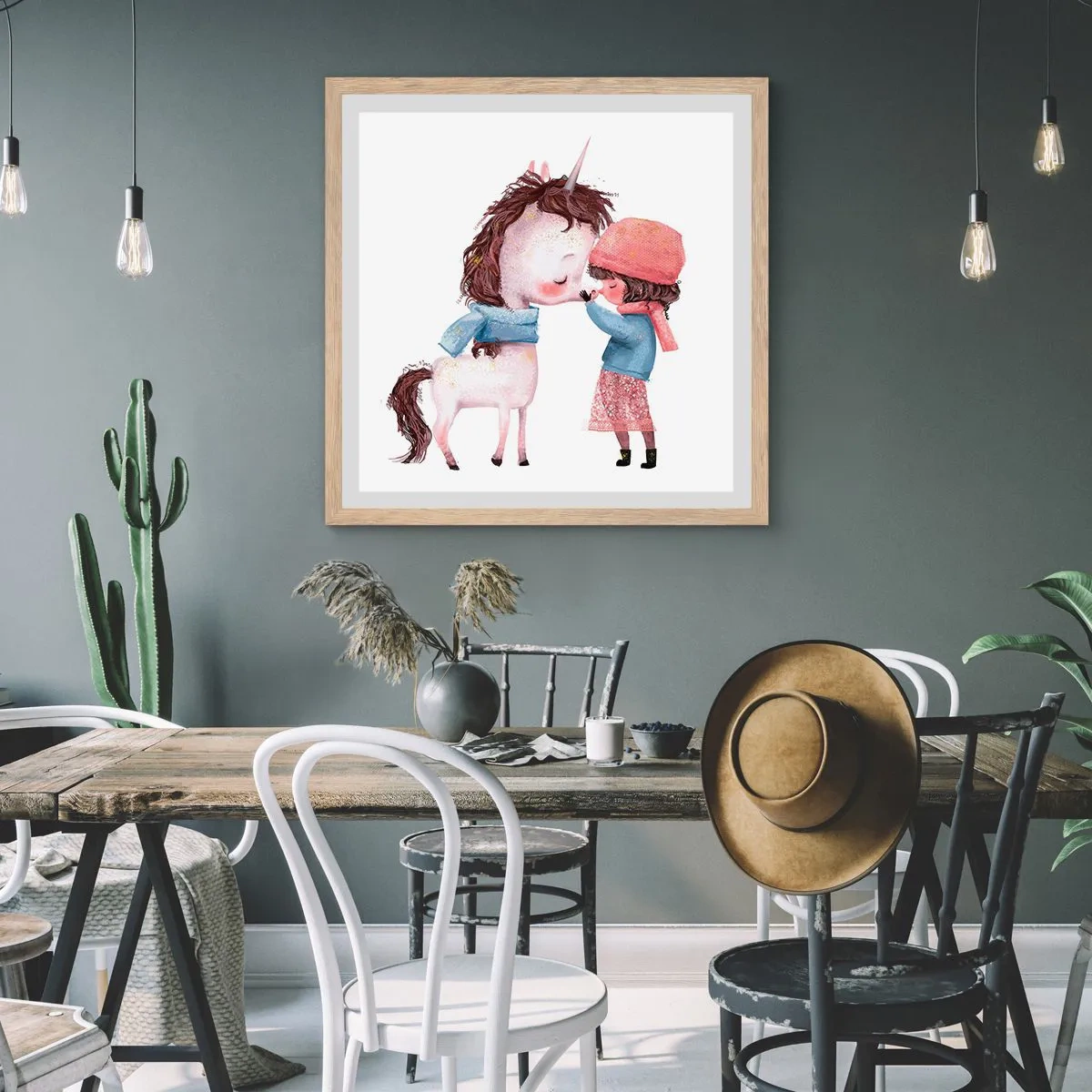 Póster en marco roble claro - Un cuento de invierno - 40x40 cm