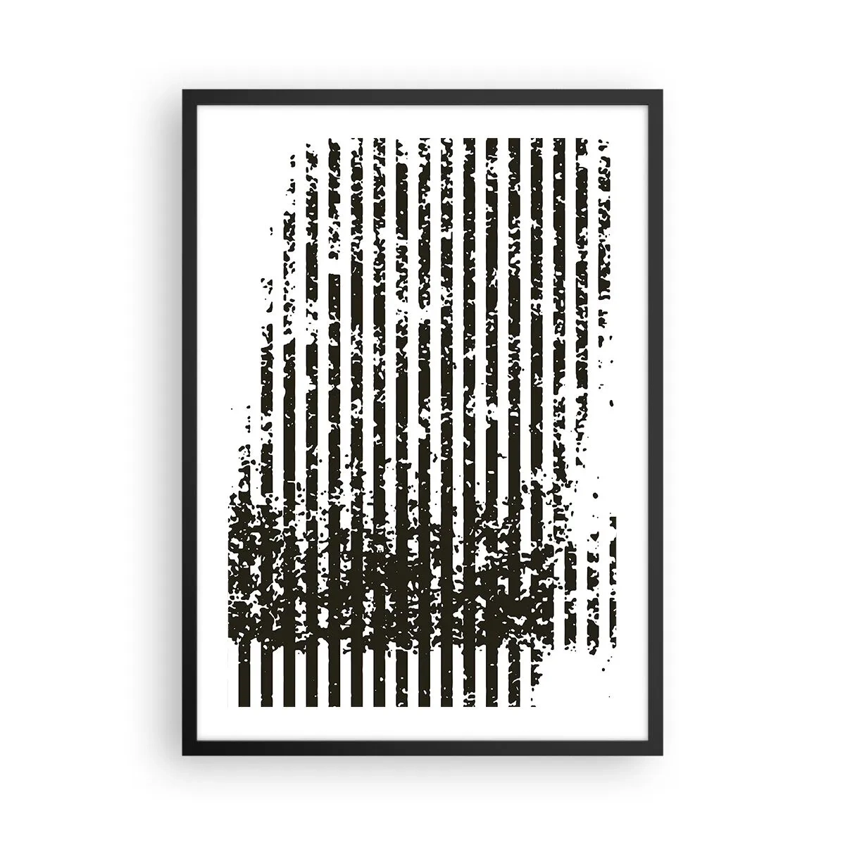 Póster en marco negro - Patrón abstracto con líneas y textura. - 50x70cm - Ritmo y ruido - Decoración de pared moderna para salón y dormitorio ARTTOR