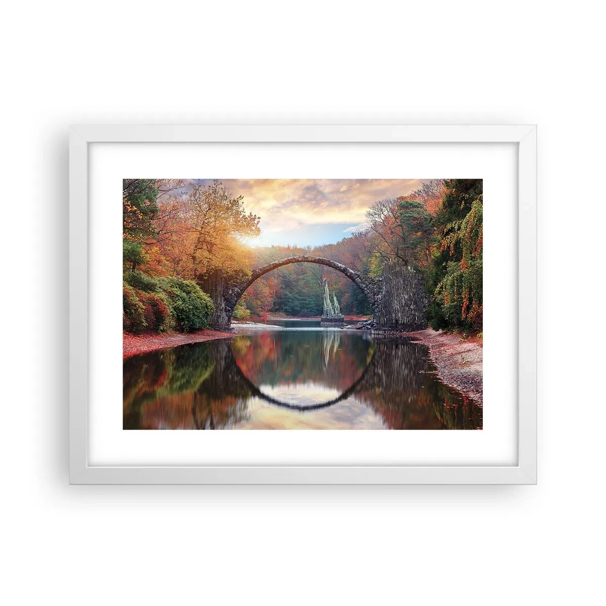 Póster en marco blanco - Al otro lado del espejo - 40x30 cm