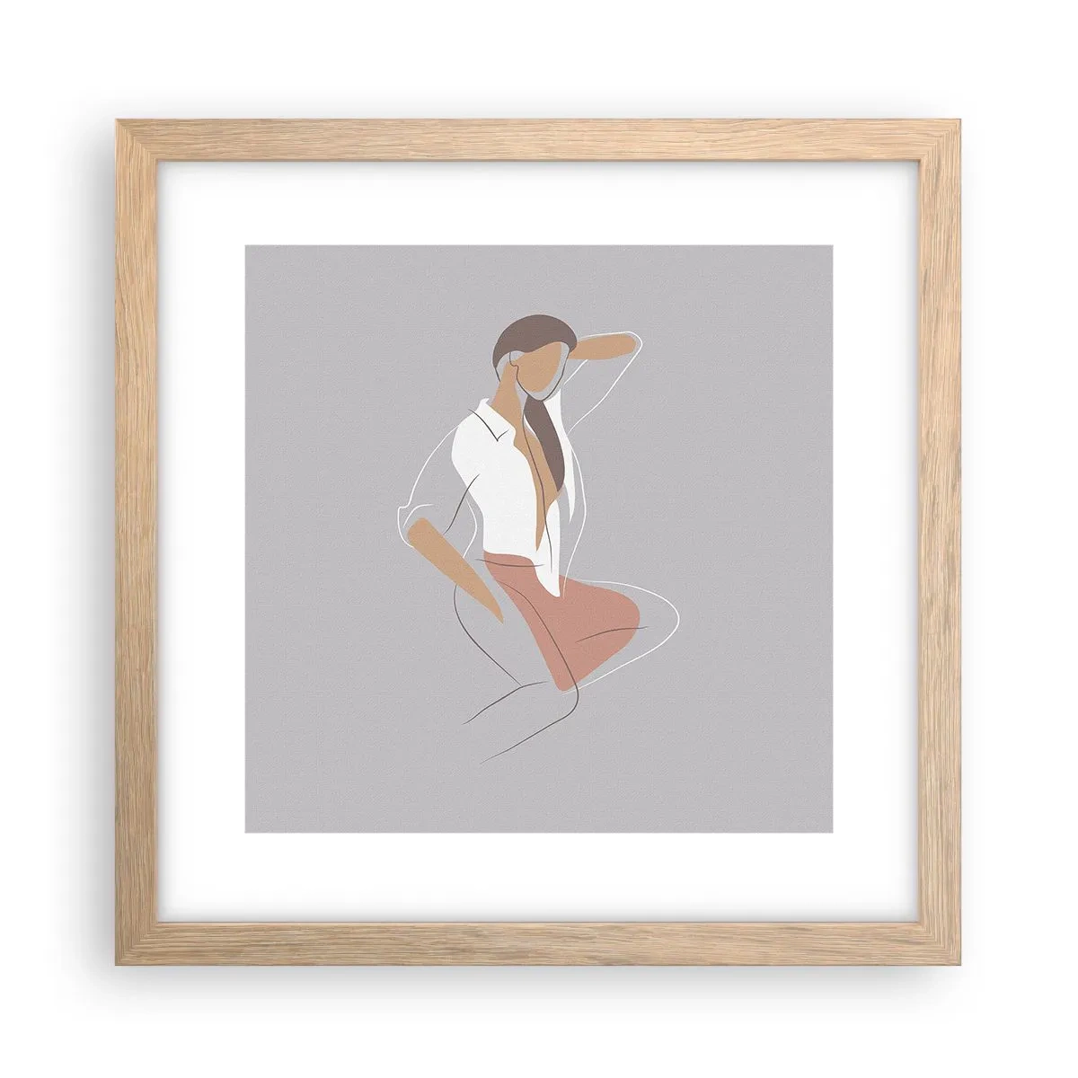 Póster en marco roble claro - Un esbozo de encanto - 30x30 cm