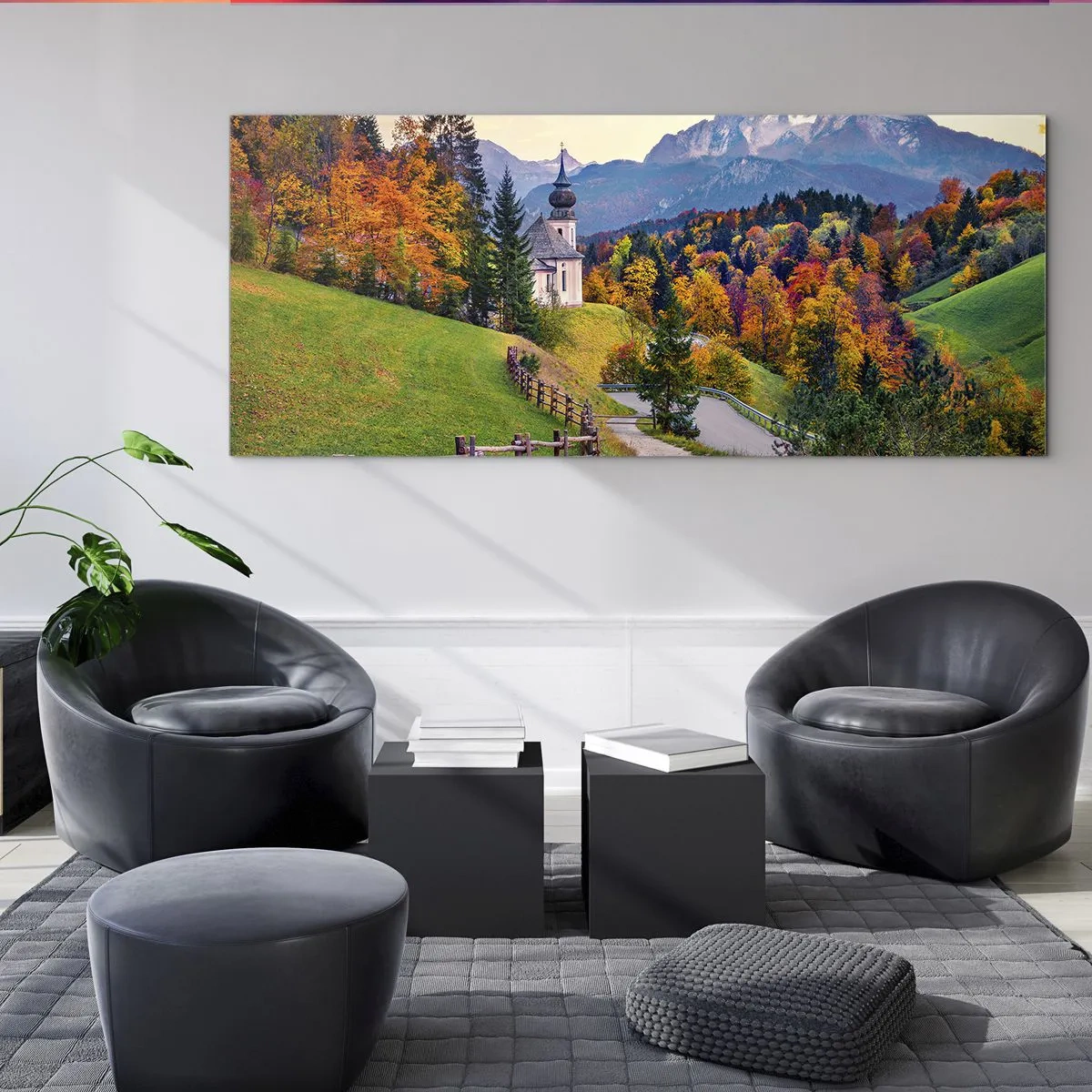 Cuadro sobre vidrio - Impresiones sobre Vidrio - Paisaje como una pintura - 90x30 cm