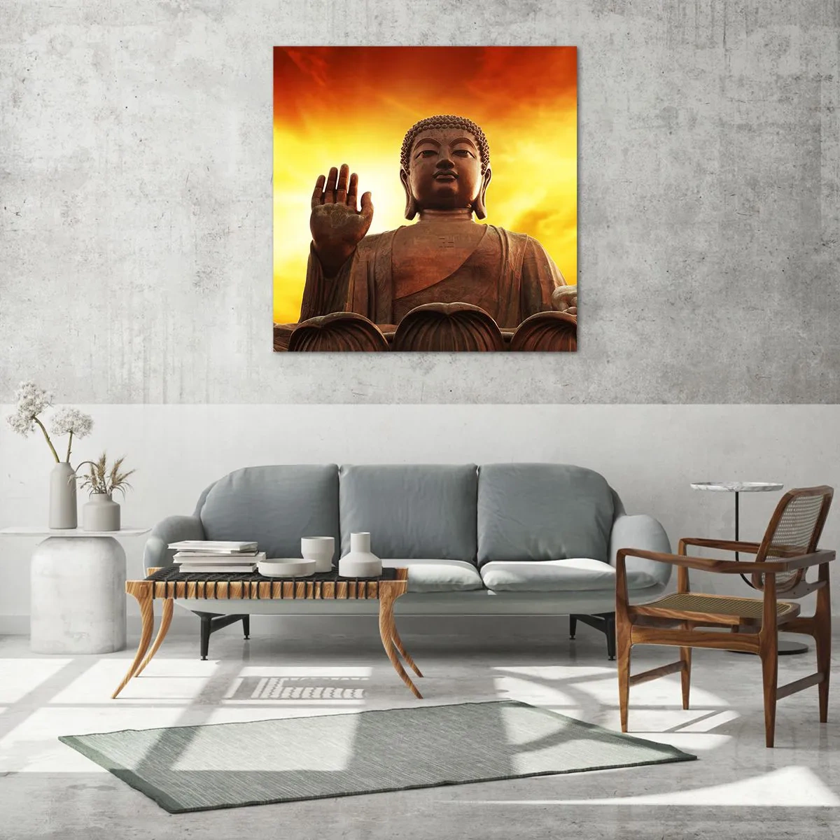 Cuadro sobre vidrio - Impresiones sobre Vidrio - La calma del mundo - 70x70 cm