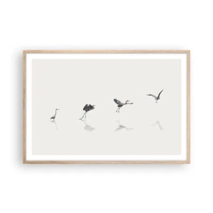 Póster en marco roble claro - Cuatro sencillos pasos para despegar - 91x61 cm