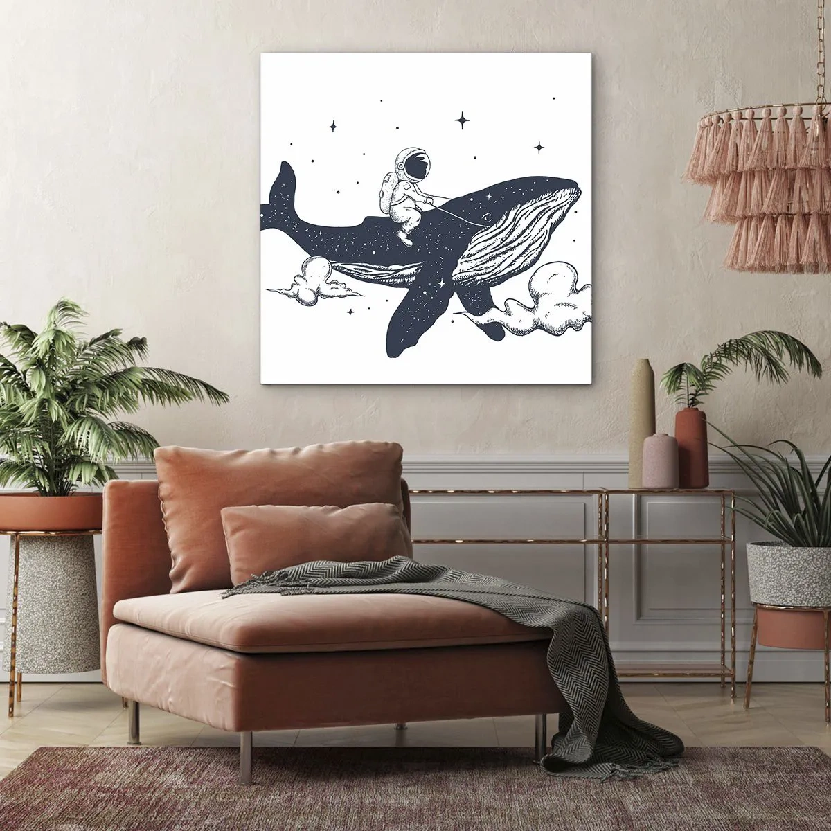 Cuadro sobre lienzo - Impresión de Imagen - Una aventura cósmica - 50x50 cm