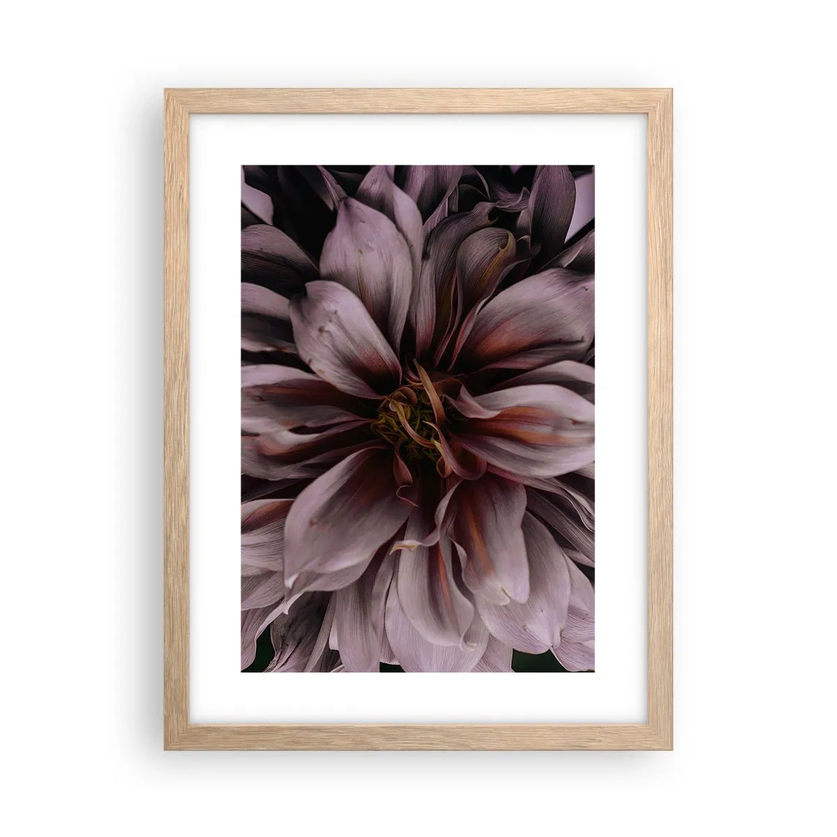 Póster en marco roble claro - Corazón floral - 30x40 cm