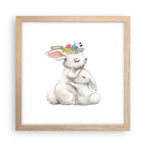 Póster en marco roble claro - En ningún lugar mejor que con mamá - 30x30 cm