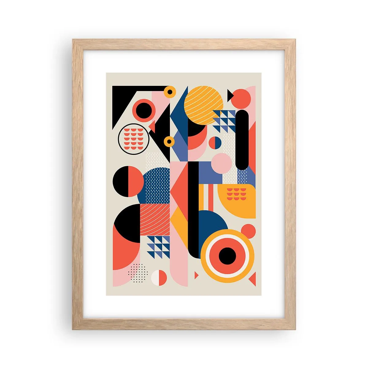 Póster en marco roble claro - Composición: juegos - 30x40 cm