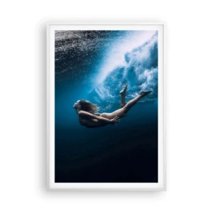 Póster en marco blanco - Una sirena contemporánea - 70x100 cm