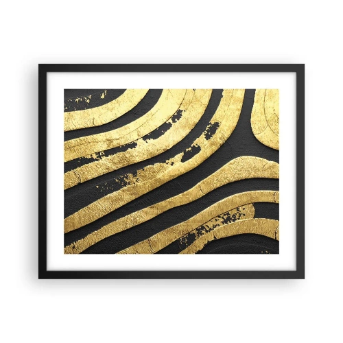 Póster en marco negro - Todo fluye - 50x40 cm