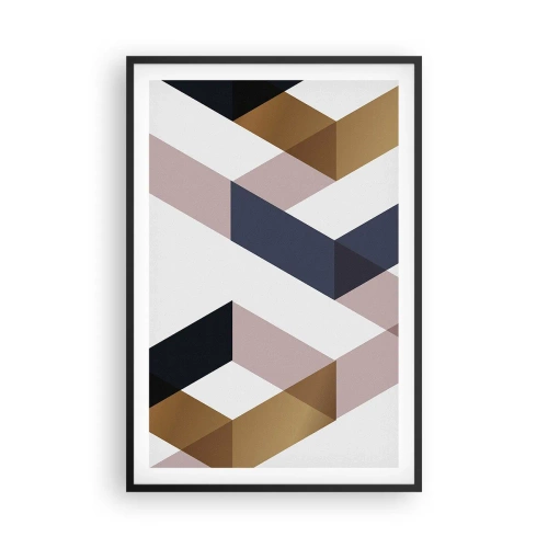 Póster en marco negro - Rectas y ángulos - 61x91 cm