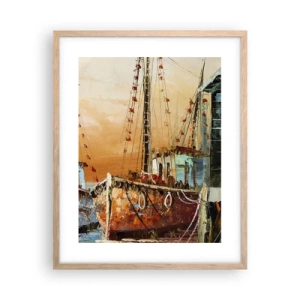 Póster en marco roble claro - Regreso pacífico - 40x50 cm