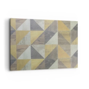 Cuadro sobre lienzo - Impresión de Imagen - Composición geométrica de triángulos en tonos tierra. - 100x70cm - El arte de los triángulos - Decoración de pared moderna para salón y dormitorio ARTTOR