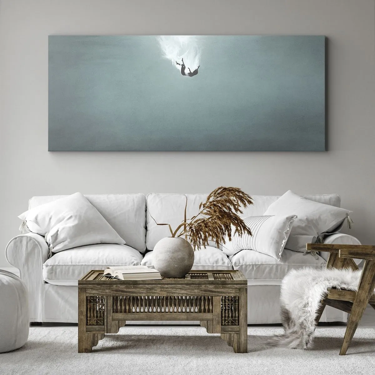 Cuadro sobre lienzo - Impresión de Imagen - En el abrazo del océano - 100x40 cm