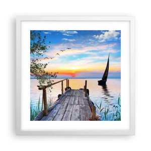 Póster en marco blanco - Que llegue la noche - 40x40 cm