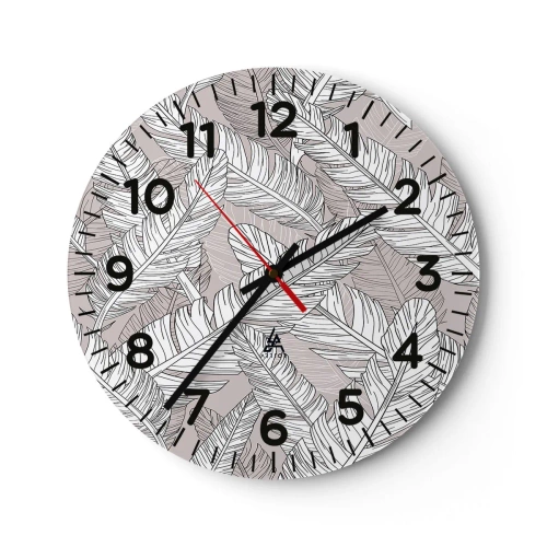 Reloj de pared - Reloj de vidrio - Turbulencias de plumas - 40x40 cm