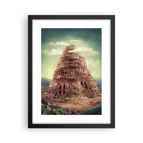 Póster en marco negro - La Torre de Babel - 30x40 cm