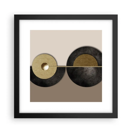 Póster en marco negro - Variaciones en torno a un círculo - 30x30 cm