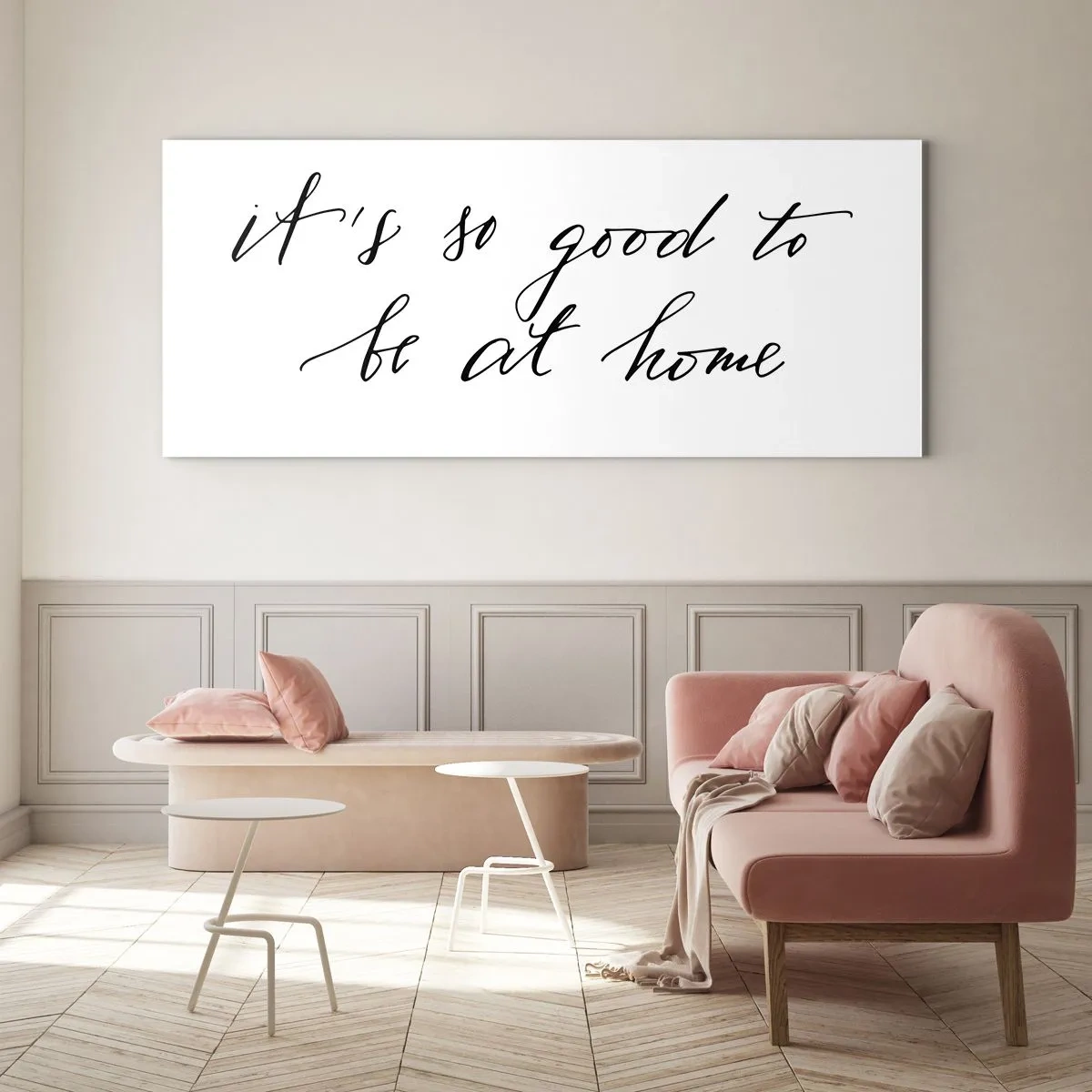 Cuadro sobre vidrio - Impresiones sobre Vidrio - Letras de estilo caligráfico sobre fondo blanco. - 120x50cm - Toda la verdad - Decoración de pared moderna para salón y dormitorio ARTTOR