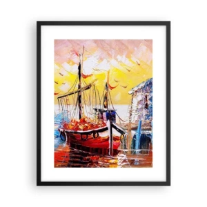 Póster en marco negro - Feliz regreso - 40x50 cm