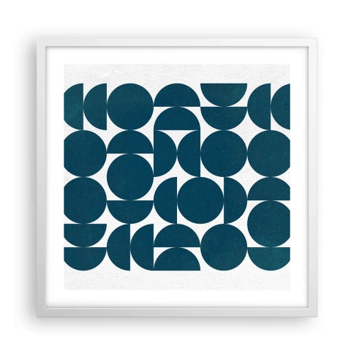 Póster en marco blanco - Círculos y semicírculos - 50x50 cm