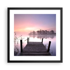 Póster en marco negro - De la niebla lila... - 40x40 cm