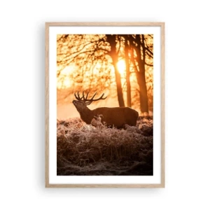Póster en marco roble claro - El sueño de un cazador - 50x70 cm