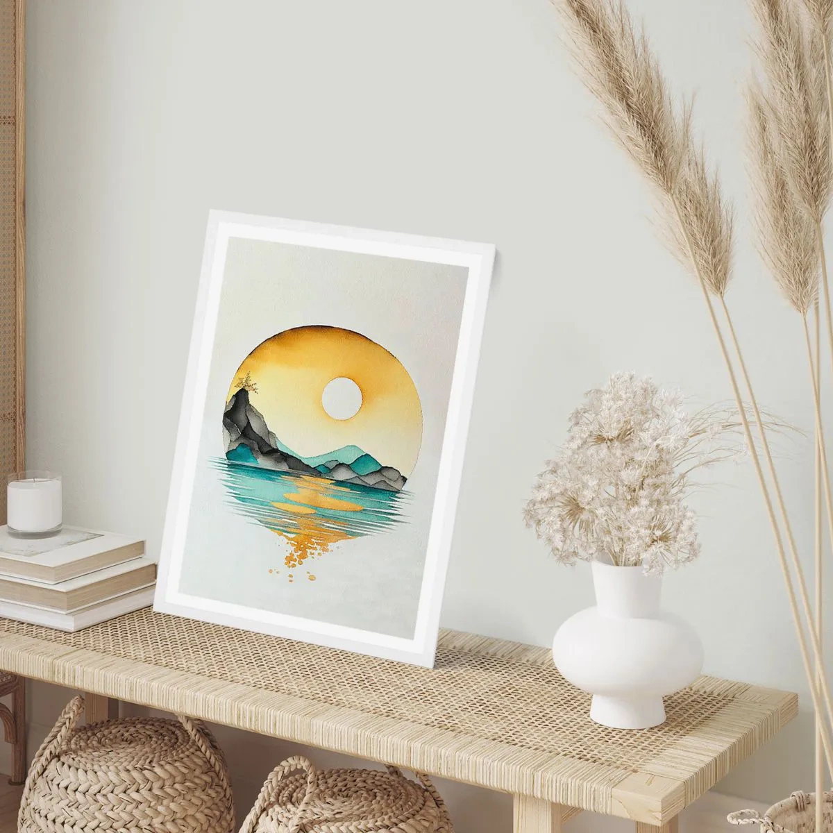 Póster en marco blanco - En un círculo de belleza - 50x70 cm